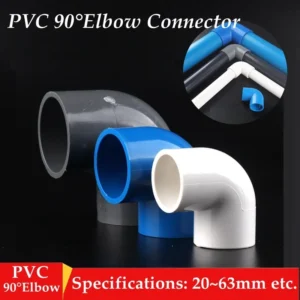 מחברי זווית 90 מעלות PVC לצינורות השקיה - חמשייה, מגוון קוטרים