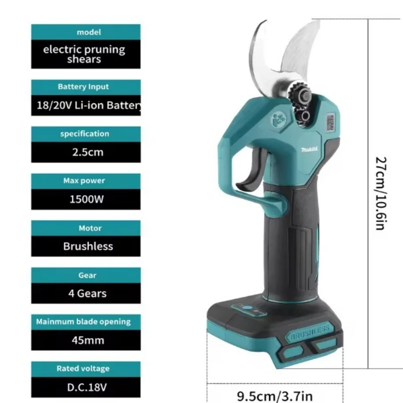 מזמרה חשמלית אלחוטית לגיזום - תואמת לסוללת Makita 18V – תמונה 3