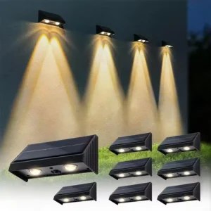 מנורת קיר סולארית LED עמידה למים IP54 למרפסת ולמדרגות