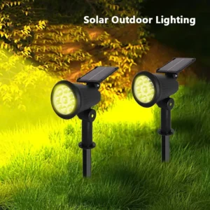 פנס דשא סולארי 9 נורות LED עם בהירות מתכווננת