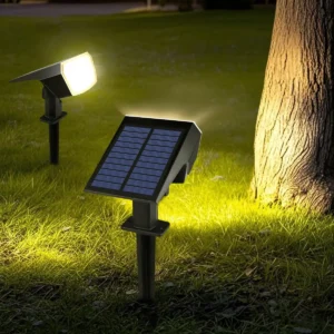 זרקור סולארי חיצוני עם 59 נורות LED לדשא, גינה וחצר