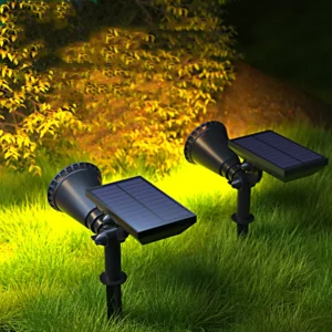 זרקור סולארי RGB לגינה עם 18 נורות LED לשביל ולדשא